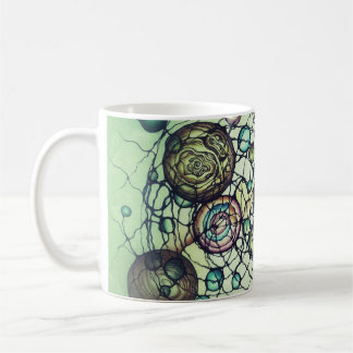 Caneca De Café Moletom de Arte Neurográfica Círculos Orgânicos Ab