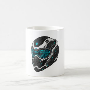 Caneca De Café Moletom Gráfico de Piloto de Mecha Cyberpunk Sci-F