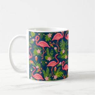 Caneca De Café Moleza rosada flamingo em uma tartaruga listrada
