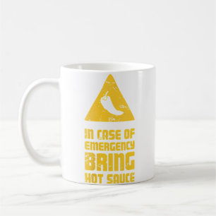 Caneca De Café Molho de Pimenta Engraçado de Emergência de Comida