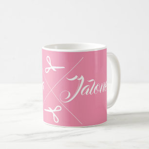 Caneca De Café Molho-de-tesoura moderno, cor-de-rosa