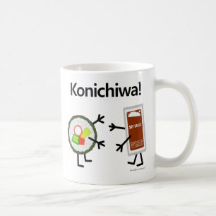 Caneca De Café Molho do sushi & de soja - Konichiwa!