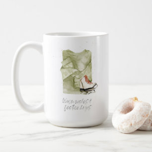 Caneca De Café Molhos Quentes e Abraços Festivos Aquarela