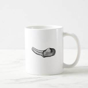 Caneca De Café Moluscos de Geoduck (ilustração preto e branco)