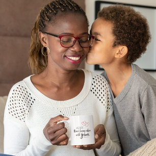 Caneca De Café MOM COFFEE COM JESUS Christian Quiet Cote