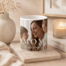 Caneca de café MOM com foto personalizada moderna
