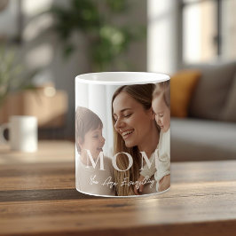 Caneca de café MOM com foto personalizada moderna