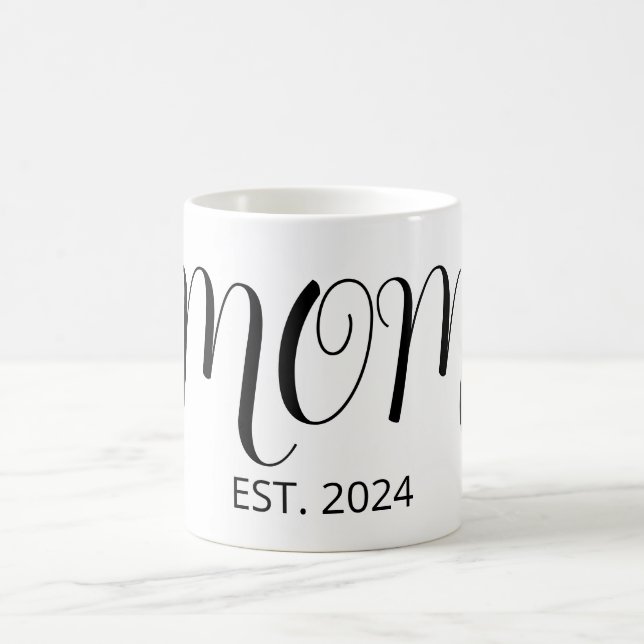 Caneca De Café Mom Established Big Script New Mom Gift  (Centro)