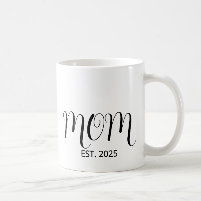 Caneca De Café Mom Established Black Scrip New Mom Gift  (Direita)