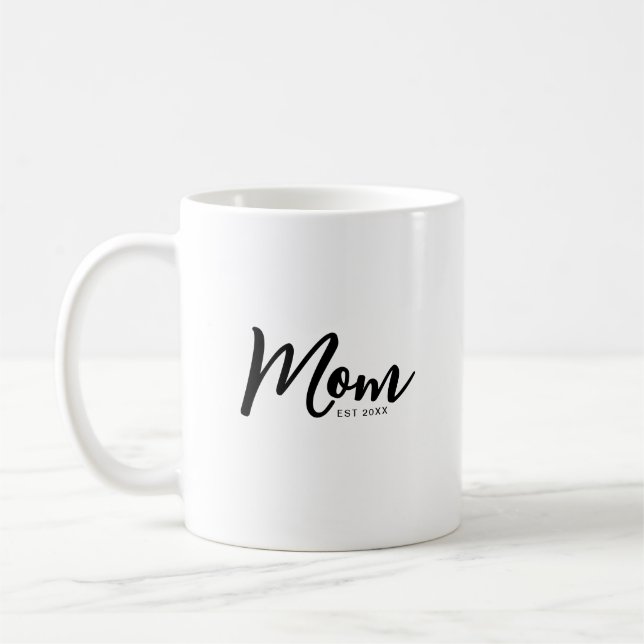 Caneca De Café Mom Established Black Script (Esquerda)