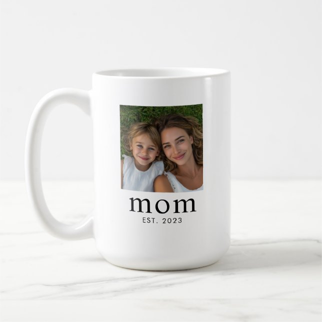 Caneca De Café Mom Established Modern Black 2 Photo  (Esquerda)