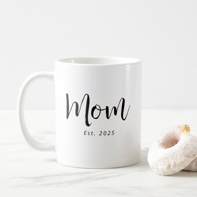 Caneca De Café Mom Established New Mom Gift (Com Donut)
