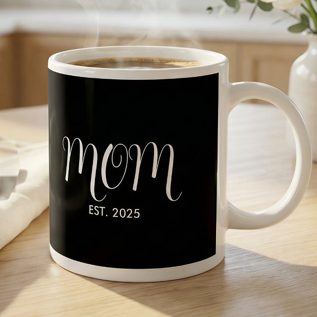 Caneca De Café Mom Established New Mom Gift (Criador carregado)