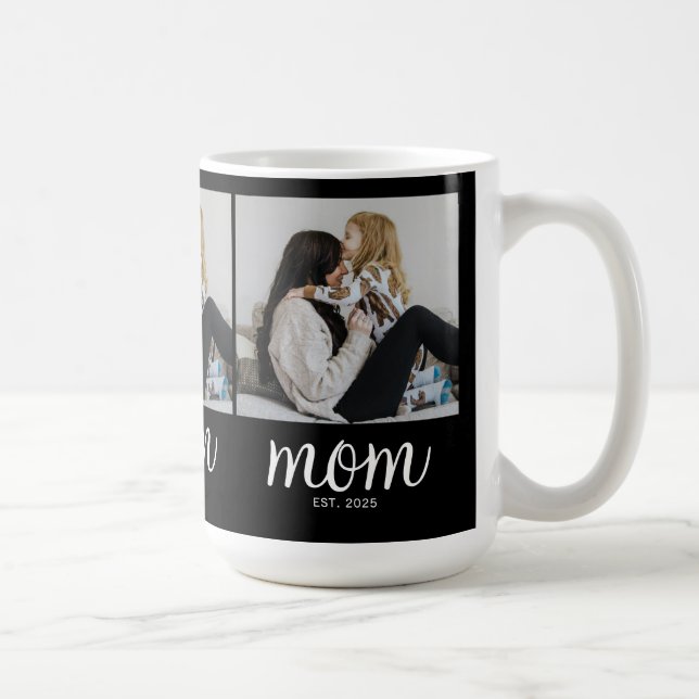 Caneca De Café Mom Established Script Black 3 Photo (Direita)