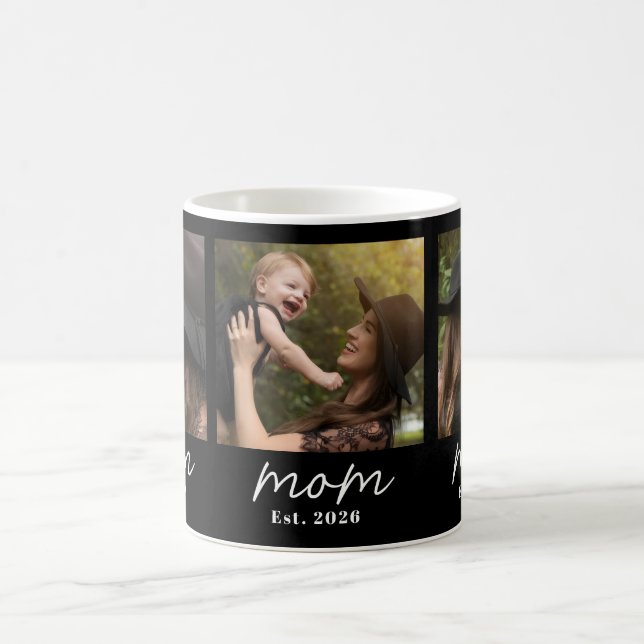 Caneca De Café Mom Established Script Black 3 Photo  (Centro)