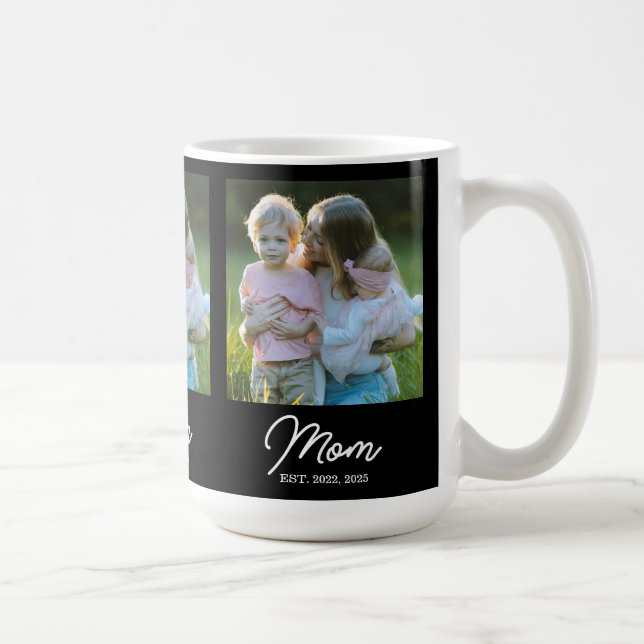 Caneca De Café Mom Established Script Black 3 Photo (Direita)