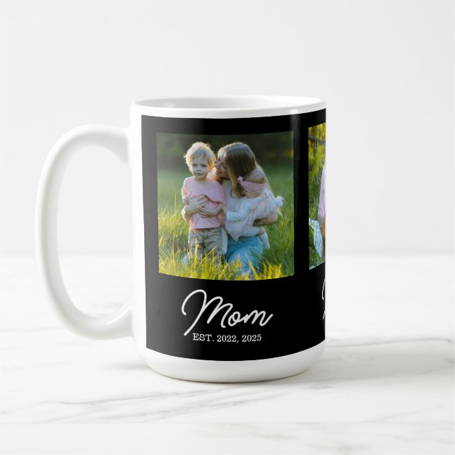Caneca De Café Mom Established Script Black 3 Photo (Esquerda)