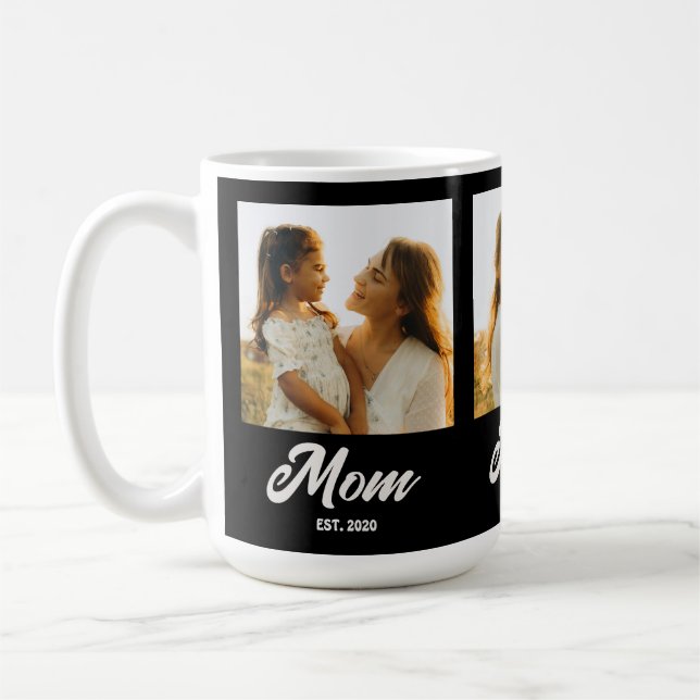 Caneca De Café Mom Established Script Black 3 Photo (Esquerda)