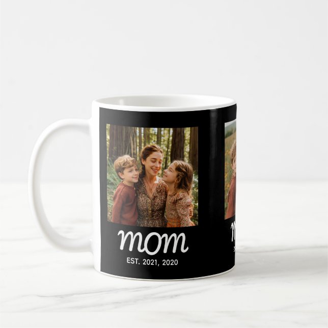 Caneca De Café Mom Established Script Black 3 Photo (Esquerda)