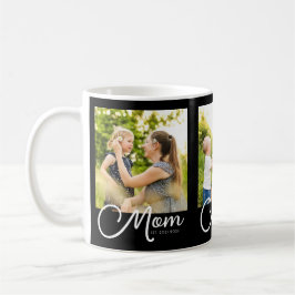 Caneca De Café Mom Established Script Black 3 Photo Coffee Mug