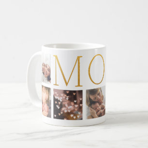 Caneca De Café MOM Folha de Ouro texto elegante moderno Multi 7 F