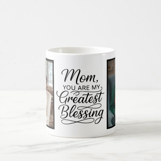 Caneca De Café Mom Greatest Blessing Heartfelt Photo Minimalist (Centro)