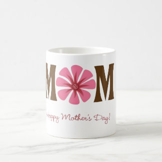 Caneca De Café MOM Happy Mother's Day Pink Flower
