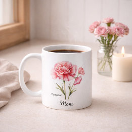 Caneca De Café Mom January Birth Flower