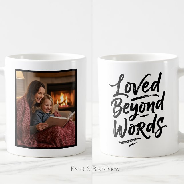 Caneca De Café Mom Loved Beyond Words Custom Easy 1 Photo (Criador carregado)