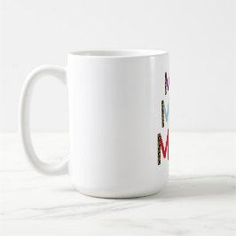 Caneca De Café MOM Nome Personalizado Elegante Branco