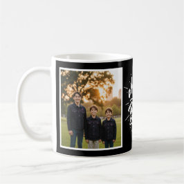 Caneca De Café Mom of Boys Brush Script Two Photo Black