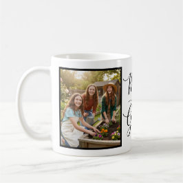 Caneca De Café Mom of Girls Elegant Modern Script 2 Photo