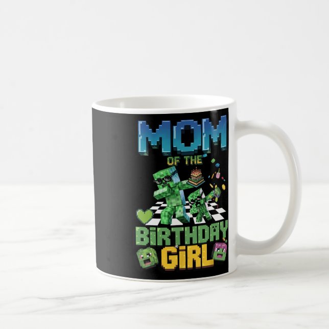 Caneca De Café Mom Of The Birthday Girl Funny Video Game Pixel Gi (Direita)
