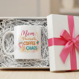 Caneca De Café Mom Powered by Coffee & Chaos Mug