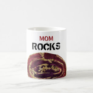 Caneca De Café *~* MOM Rocks Agate Lapidação De Pedra Glitter D