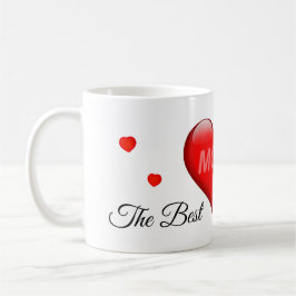 Caneca De Café Mom - "The Best" with hearts