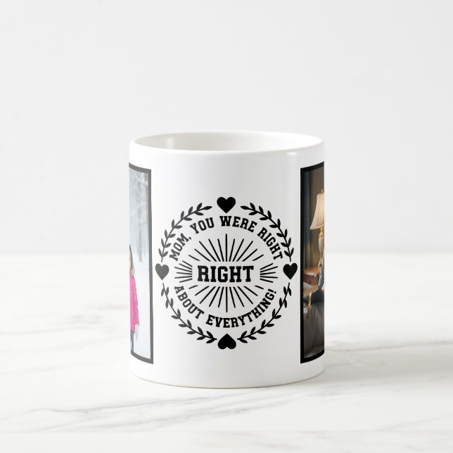 Caneca De Café Mom You Were Right 2 Photo Funny Modern White (Centro)
