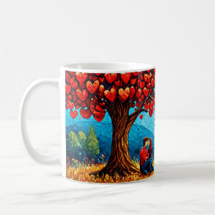 Caneca De Café 🌳 Momento de Café de Casal Romântico Debaixo da Á