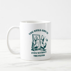 Caneca De Café Momento Espelho do Pato Você Ainda Tem Um Animal E