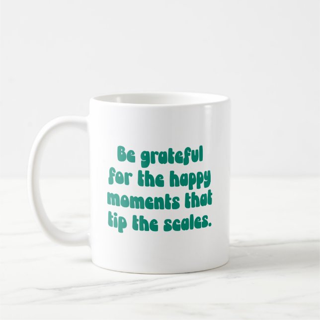 Caneca De Café Momentos Gratos Texto de Gratidão de Citação Motiv (Esquerda)