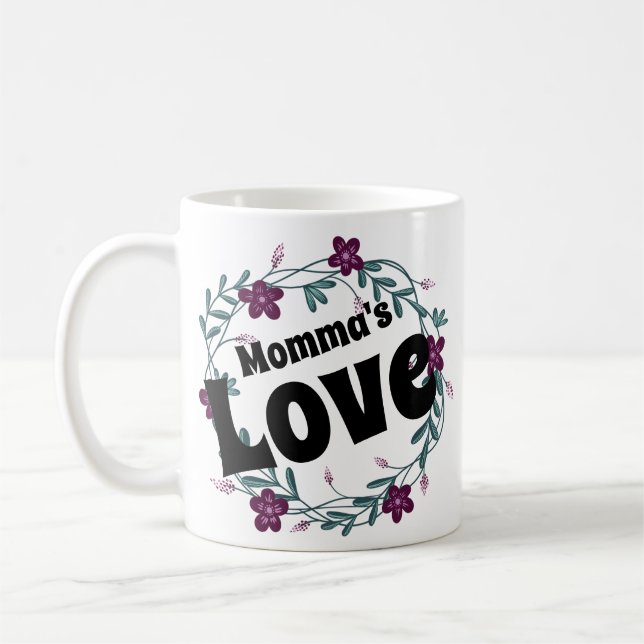 Caneca De Café Mommas ama vintgae floral (Esquerda)