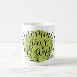 Caneca De Café Mommin''t Easy Green Watercolor