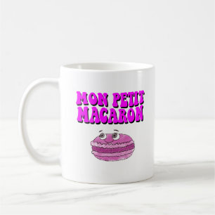Caneca De Café Mon Petit Macaron Retro Groovy Text
