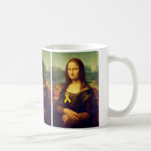 Caneca De Café Mona Lisa Com Fita Amarela