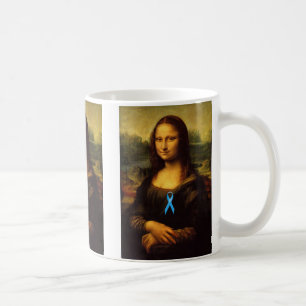 Caneca De Café Mona Lisa com fita azul