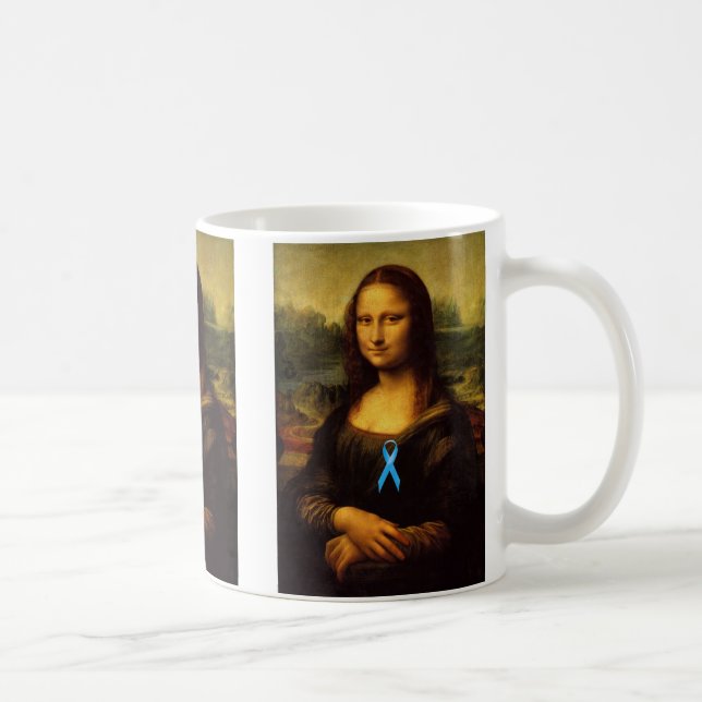 Caneca De Café Mona Lisa Com Fita Azul (Direita)