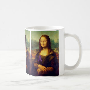 Caneca De Café Mona Lisa com fita roxa