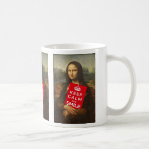 Caneca De Café Mona Lisa Fique Calmo E Sorria