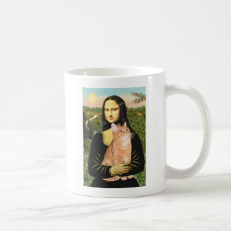 Caneca De Café Mona Lisa - Gata Xadrez Laranja SH 46