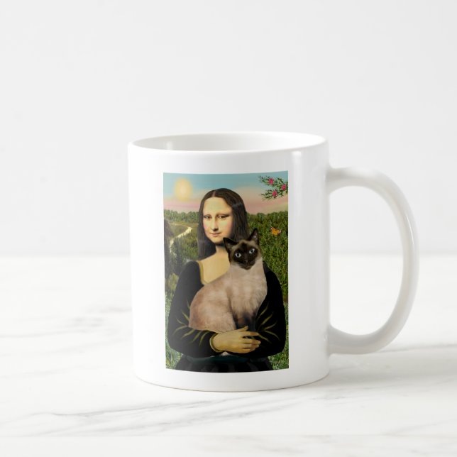 Caneca De Café Mona Lisa - Gato Siames de Pontas Seladas (Direita)